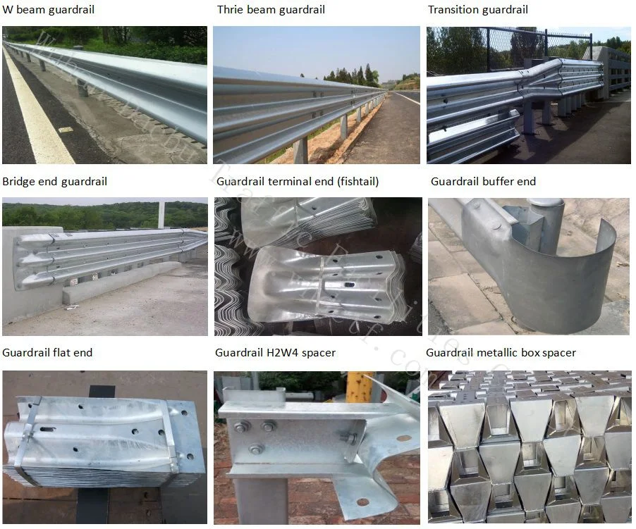 Hot DIP Galvanized Road Safety Steel Crash Barrier Metal W Beam Thrie Wave Bridge Railing Customized Expressway Motorway Highway Tri Beam W Beam Guardrail