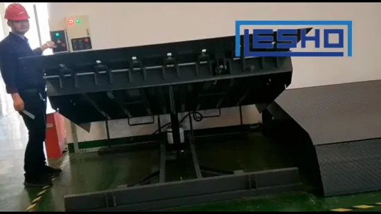 Automatische stationäre hydraulische Container-Ladedock-Planiermaschine mit fester Grube und Klapplippe für Ladedocks oder -buchten im Lager mit kundenspezifischen Größen und Farben